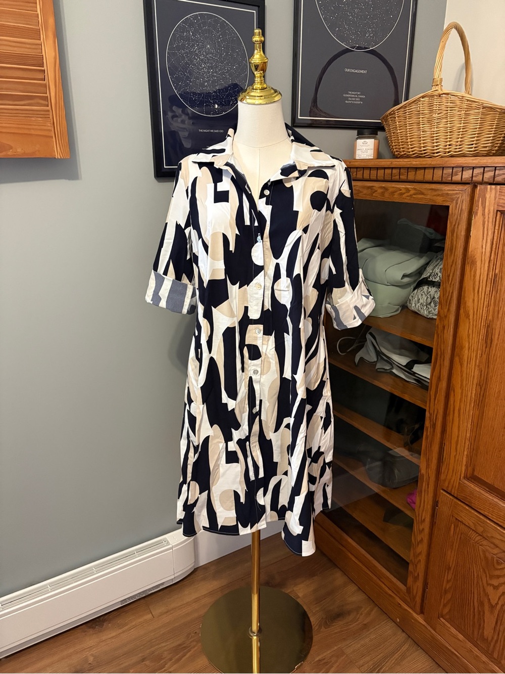 Joseph Ribkoff Abstract Print Shirt Dress